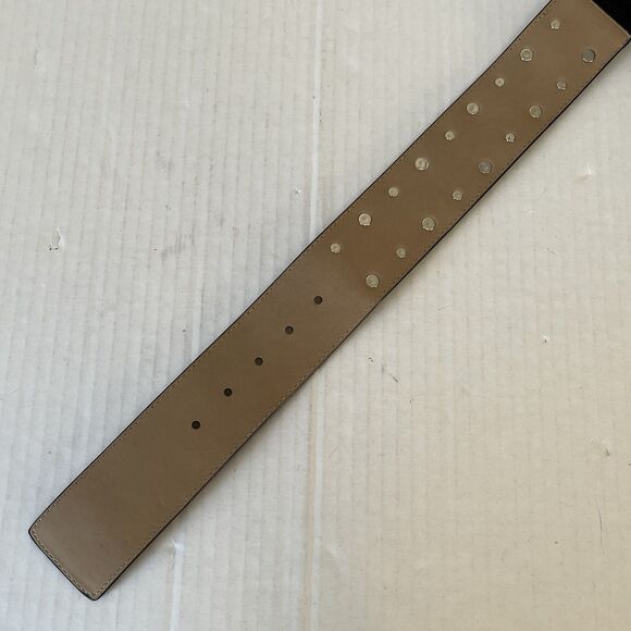 Michael Kors Wide Black Leather Belt Studded Stretchable Size L-XL Preppy Metal main image 16